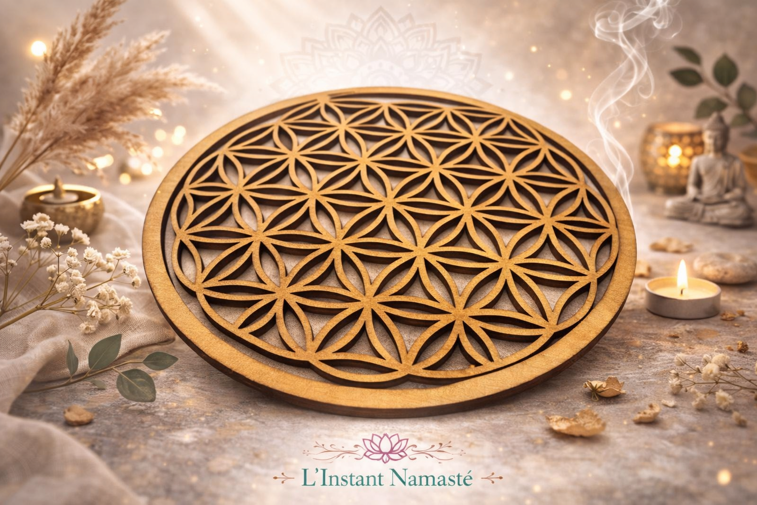 🕉️ Plaque Fleur de Vie – Décoration Sacrée & Harmonie Universelle ✨