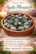 💎 Pierre roulée Agate Mousse 🌿 – Nature, Apaisement & Renouveau