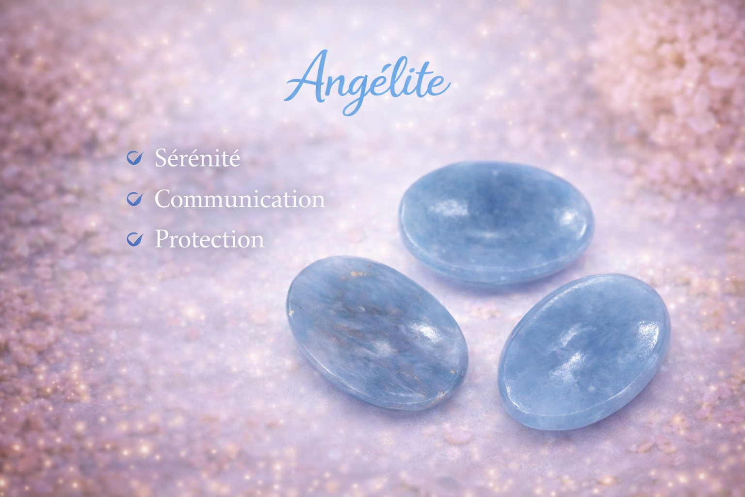 ✨ Pierre de Souci Angélite (Worry Stone) ✨