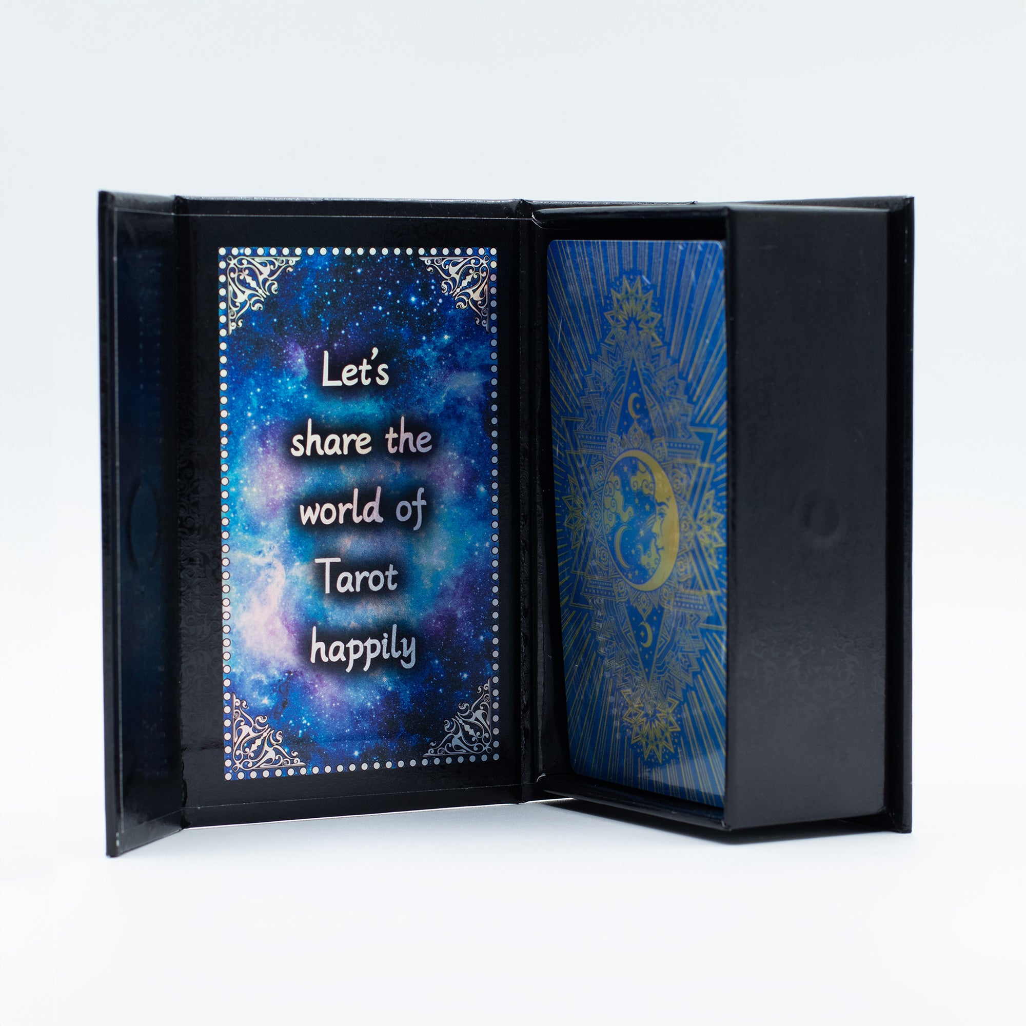 🌙 Tarot “Sagesse Lunaire” – Blue Foil Moon Face – 78 Cartes + Livret ✨ Intuition • Émotions • Cycles – L’Instant Namasté Herve