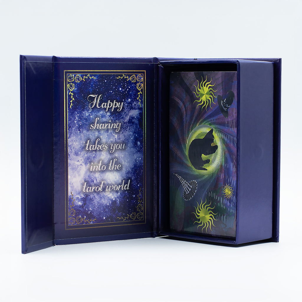 🧙‍♀️ Tarot “Sorcière Mystique” – Purple Foil – 78 Cartes + Livret ✨ Magie • Intuition • Rituel – L’Instant Namasté Herve
