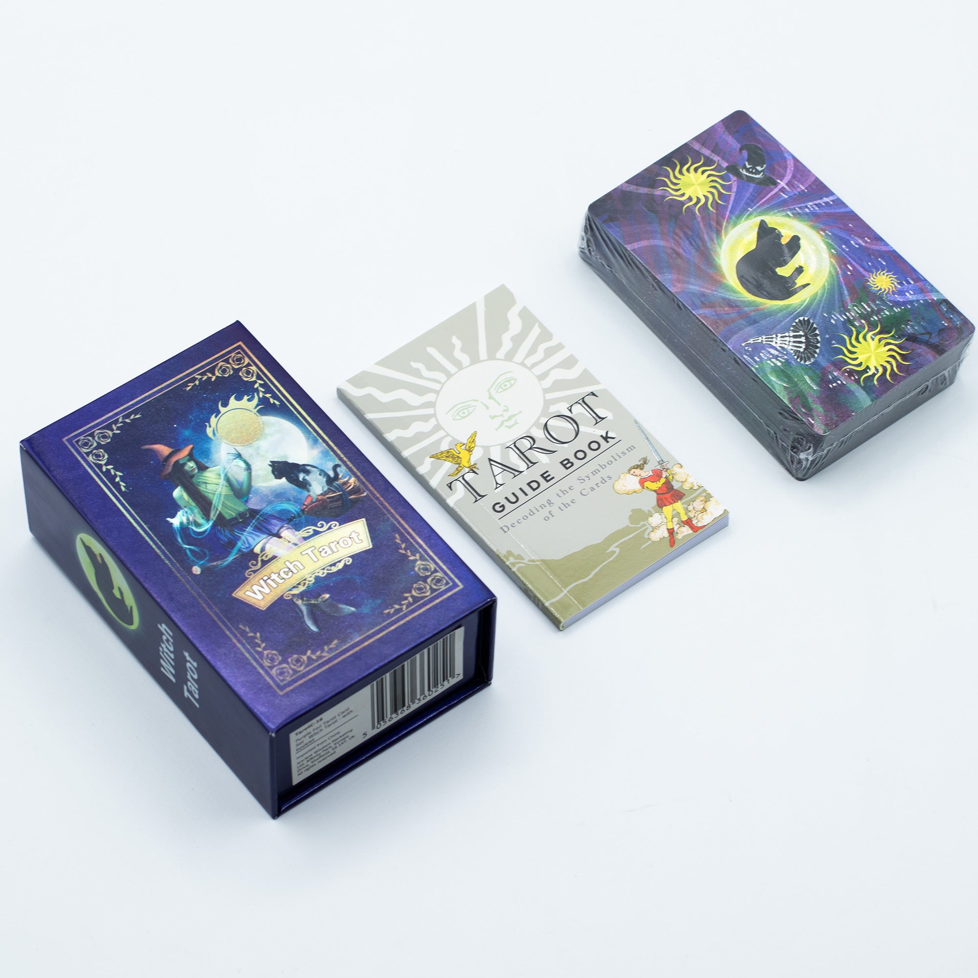 🧙‍♀️ Tarot “Sorcière Mystique” – Purple Foil – 78 Cartes + Livret ✨ Magie • Intuition • Rituel – L’Instant Namasté Herve
