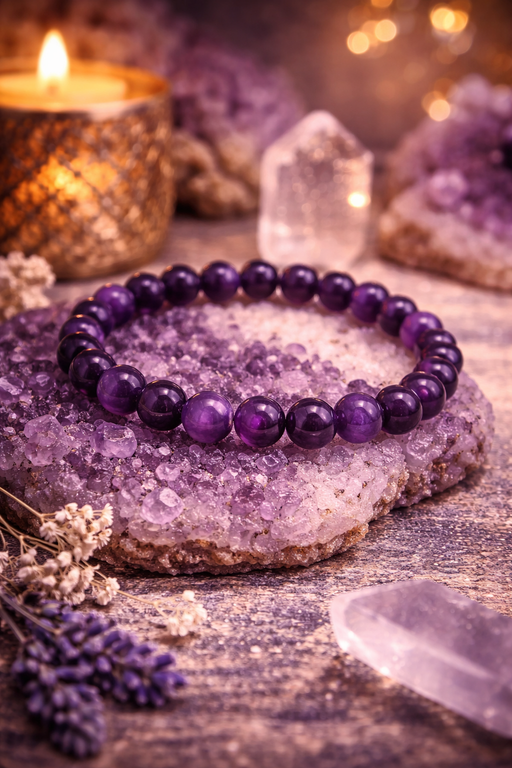 💜 Bracelet Enfant Améthyste – Douceur & Apaisement 🌙✨