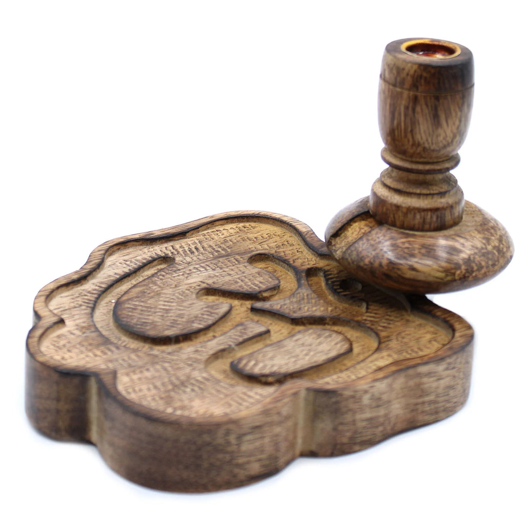 Petit Brûleur à reflux en bois de manguier - Om 🕉️