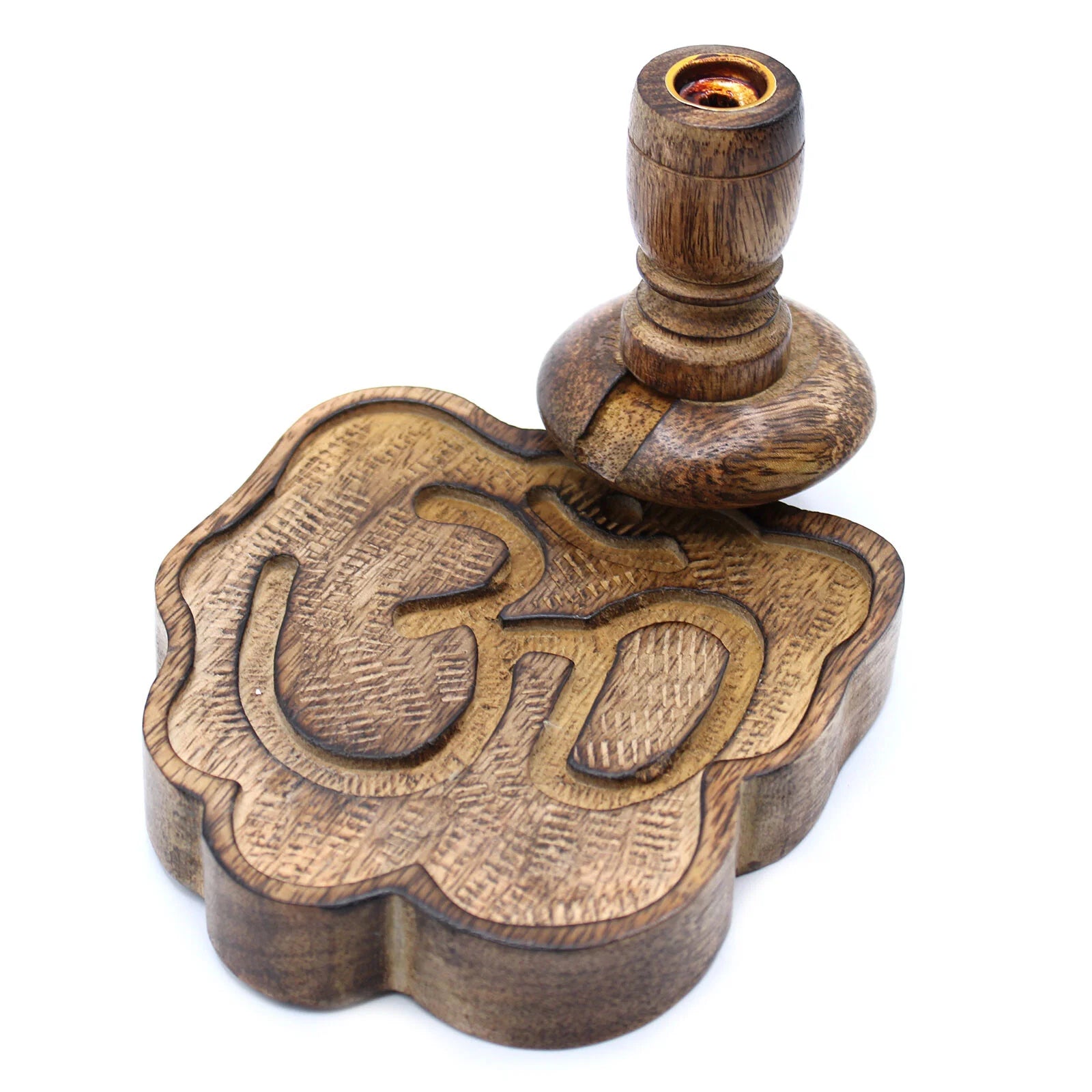 Petit Brûleur à reflux en bois de manguier - Om 🕉️