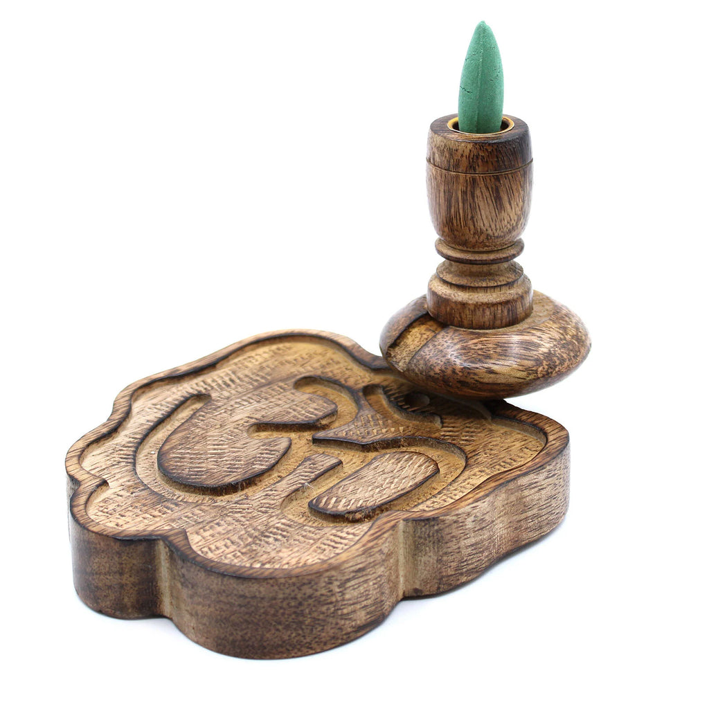 Petit Brûleur à reflux en bois de manguier - Om 🕉️