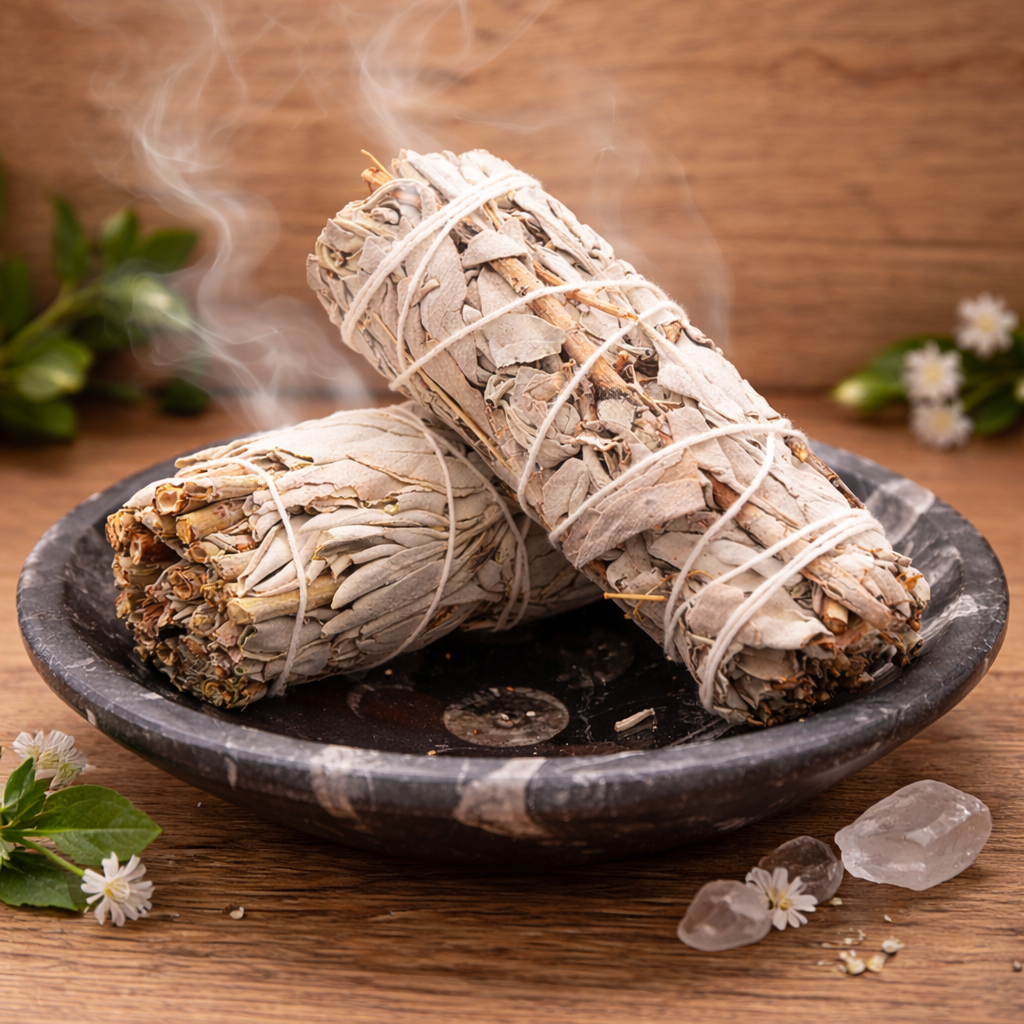 🌿 Bâton de Sauge Blanche – 100 mm