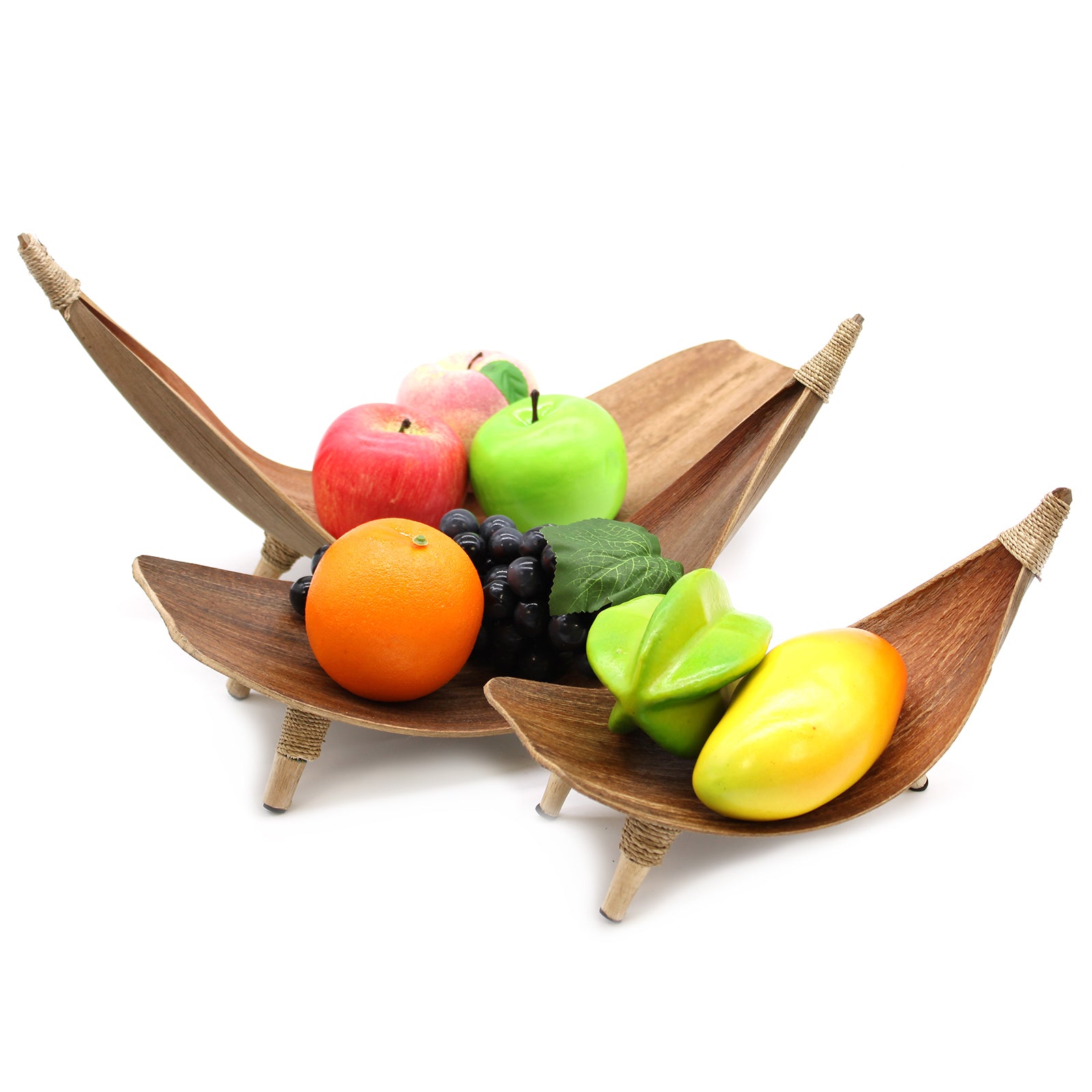 Ensemble de Bols à Fruits en Feuille de Noix de Coco - Naturel