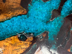 Table Basse en bois de Tamarin et Résine 🌀 Bleu turquoise - Sur commande