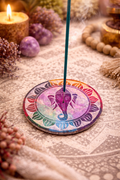 🕉️ Porte-Encens en Pierre à Savon – Disque 10 cm – Ganesha