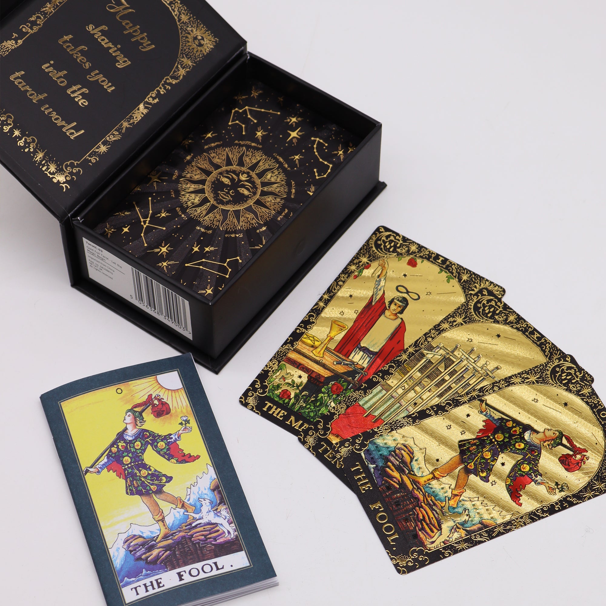 ✨ Tarot Doré “Let the Magic Begin” – Coffret Mystique 🌙 Jeu de 78 cartes – Édition luxe ✨ L’Instant Namasté – Herve