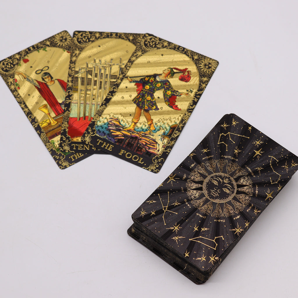 ✨ Tarot Doré “Let the Magic Begin” – Coffret Mystique 🌙 Jeu de 78 cartes – Édition luxe ✨ L’Instant Namasté – Herve