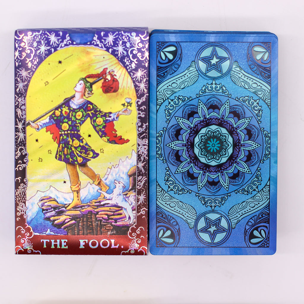 🌌 Tarot Mandala Bleu “Équilibre & Harmonie” – 78 Cartes + Livret ✨ Édition Blue Foil – L’Instant Namasté – Herve