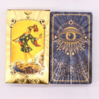 👁️ Tarot “Œil Mystique” – Blue &amp; Gold Foil – 78 Cartes + Livret  ✨ Intuition • Protection • Vision intérieure – L’Instant Namasté Herve