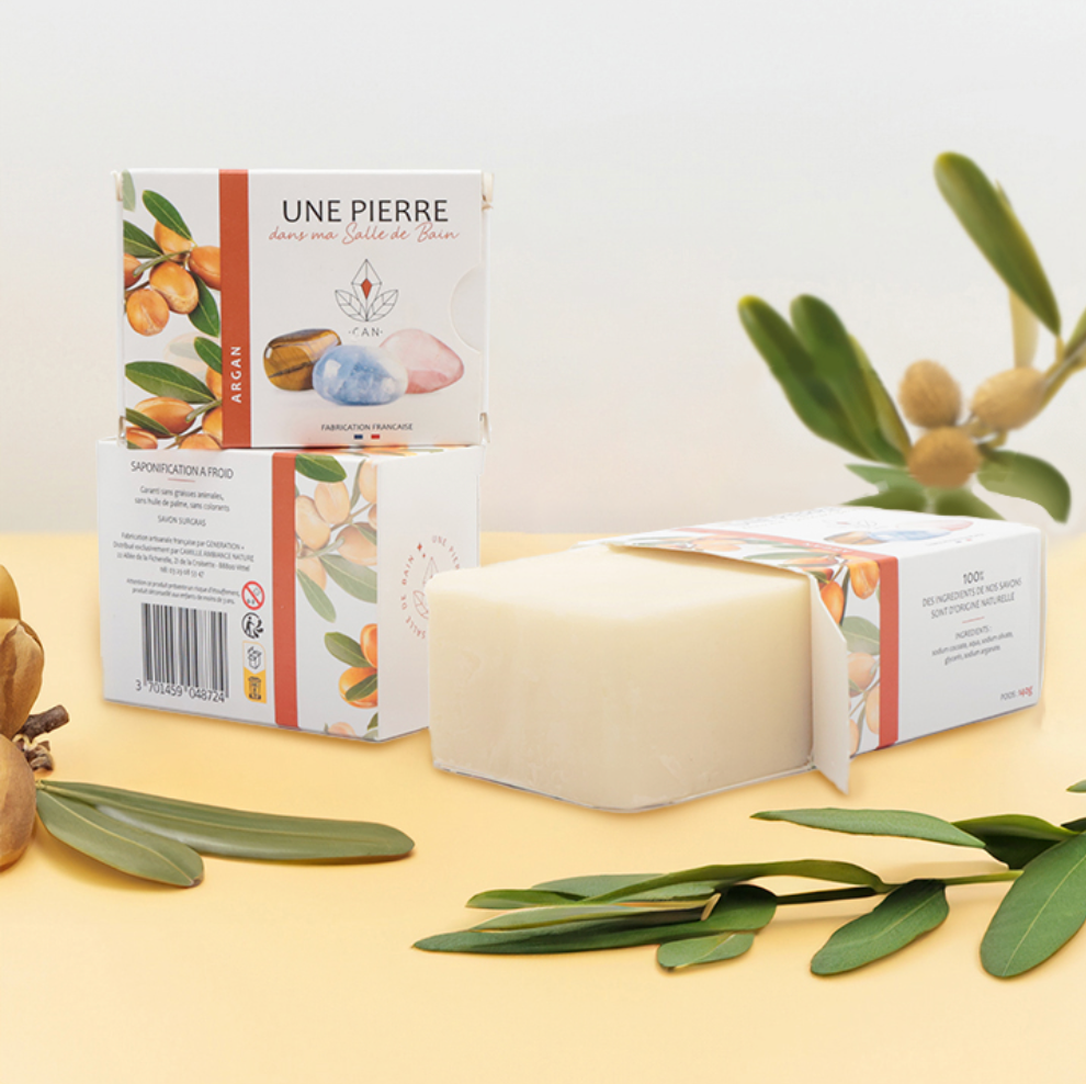 Savon Naturel Argan avec Pierre Intégrée – 140g 🛁