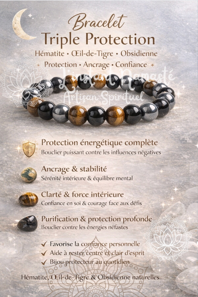 🛡️ Bracelet Triple Protection 8 mm