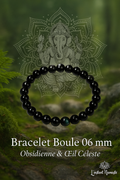 ✨ Bracelet Boule 06 mm A – Obsidienne Œil Céleste ✨
