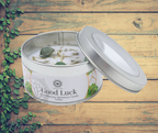 Bougie au Patchouli et Gemmes d'Aventurine Verte - Bonne Chance 🍀
