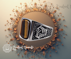 🐯 Bague Chevalière Acier – Œil de Tigre
