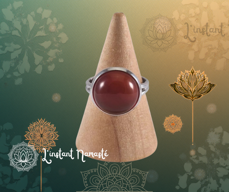🔥 Bague Ronde en Cornaline – Énergie, Passion & Vitalité 🌞✨