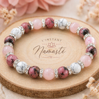 🌸  Équilibre Émotionnel Rhodonite • Howlite • Quartz Rose 🌸