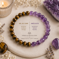 🪬✨ Bracelet Stress & Protection
💜🟤 Œil de Tigre & Améthyste 8 mm