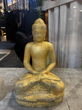 Statue Bouddha doré en pierre naturelle 62 cm – décoration zen spirituelle intérieur & jardin – L’Instant Namasté Herve Liège