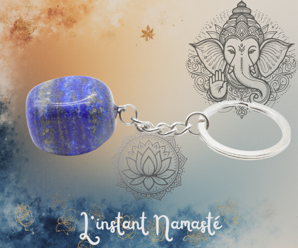🌌 Porte-clé en lapis-lazuli roulé (~3 cm)