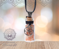 💫 Fiole en verre – Pierre de Soleil & Graine de Vie 🌿
