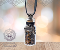 🧿 Fiole en verre – Oeil de Tigre & Éléphant 🐘