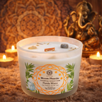 💙 Bougie “Guérison Spirituelle” – Lapis Lazuli & Agua Florida – 256g ✨ Apaisement • Clarté • Énergie positive – L’Instant Namasté