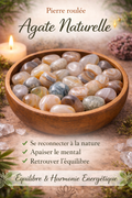 💎 Pierre roulée Agate Naturelle ✨ – Équilibre & Harmonie Énergétique