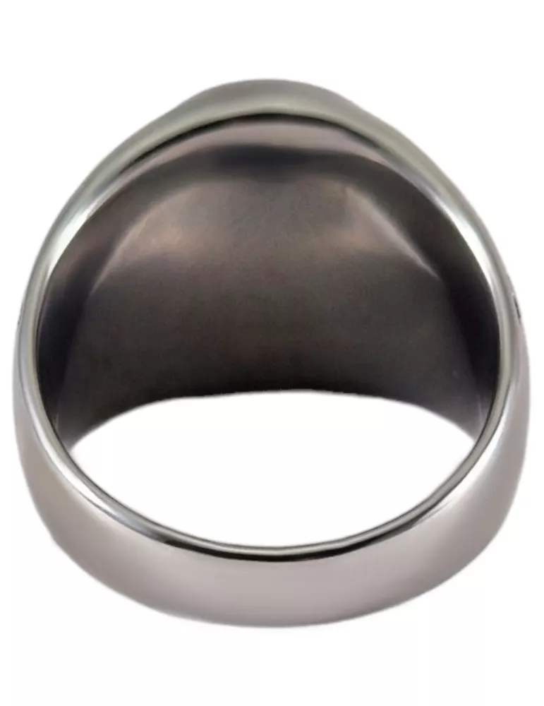 🐅 Bague Chevalière Acier – Œil de Tigre (Protection & Confiance) ✨