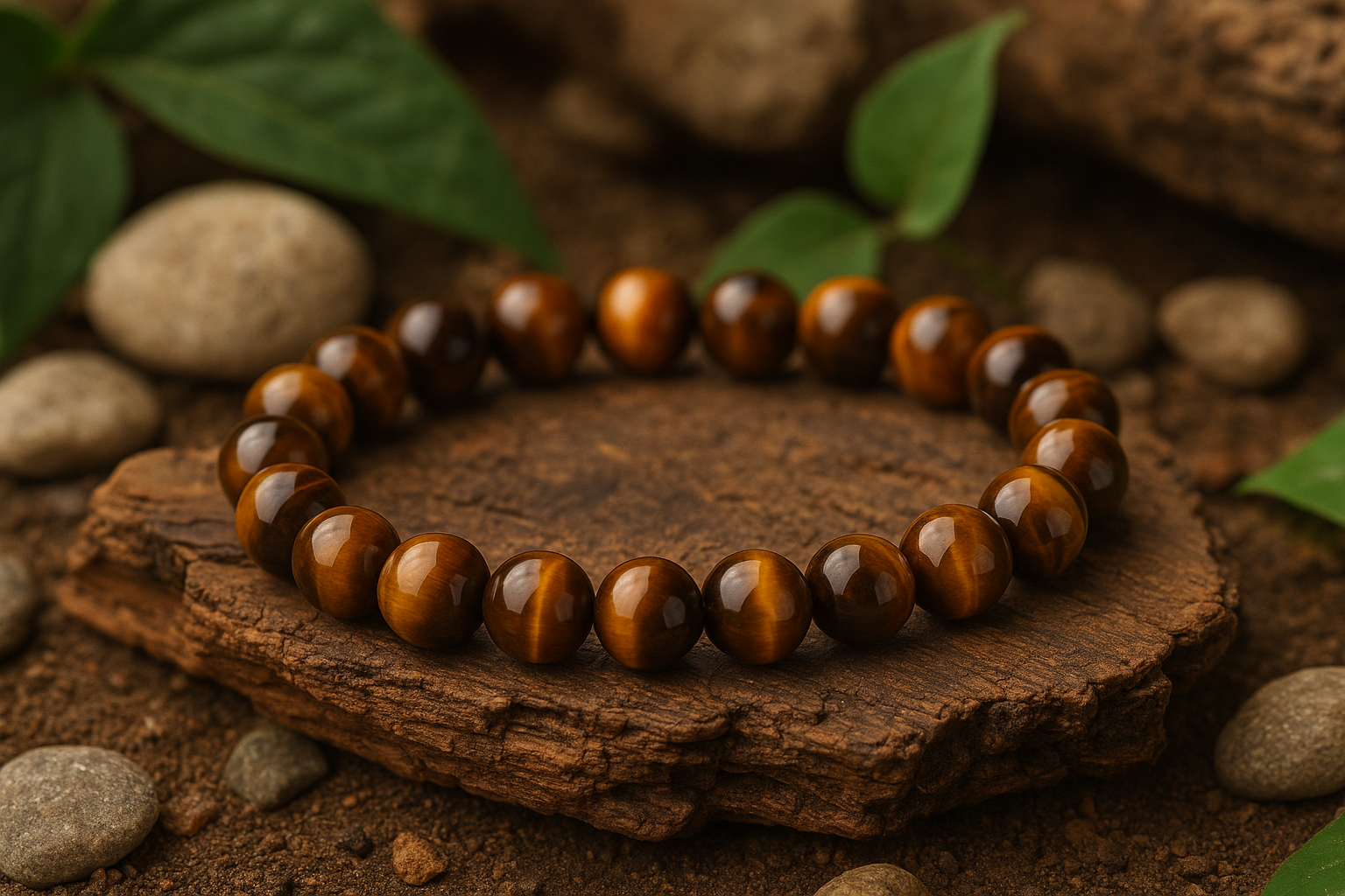 🐅 Bracelet en Œil-de-Tigre – 8 mm – Taille Homme 🌟