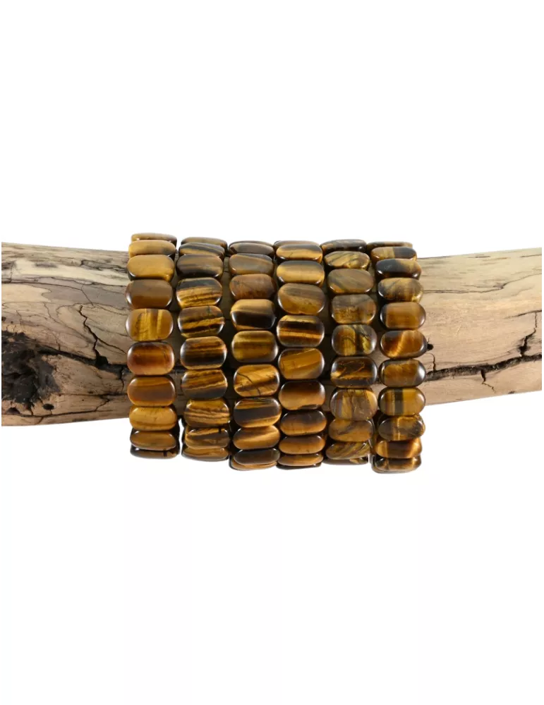 🐅 Bracelet Œil de Tigre Plat – Protection, Confiance & Énergie Solaire ✨