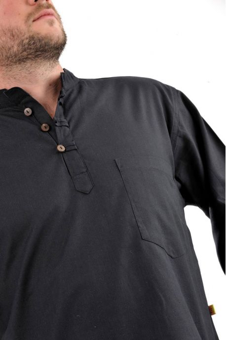 👕 Chemise col mao coton épais