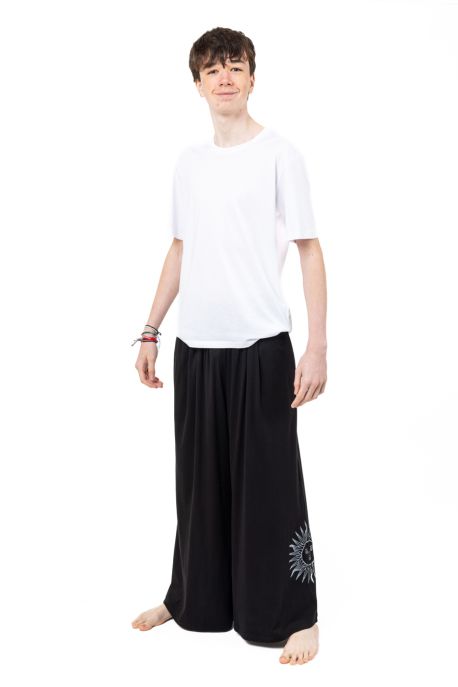 Pantalon Mixte Ample Soleil Jersey Noir Solyren