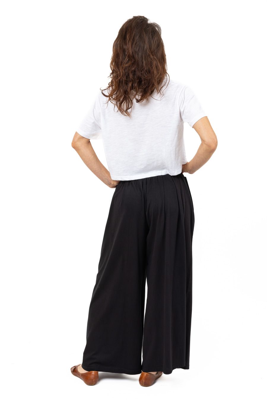 Pantalon Mixte Ample Soleil Jersey Noir Solyren