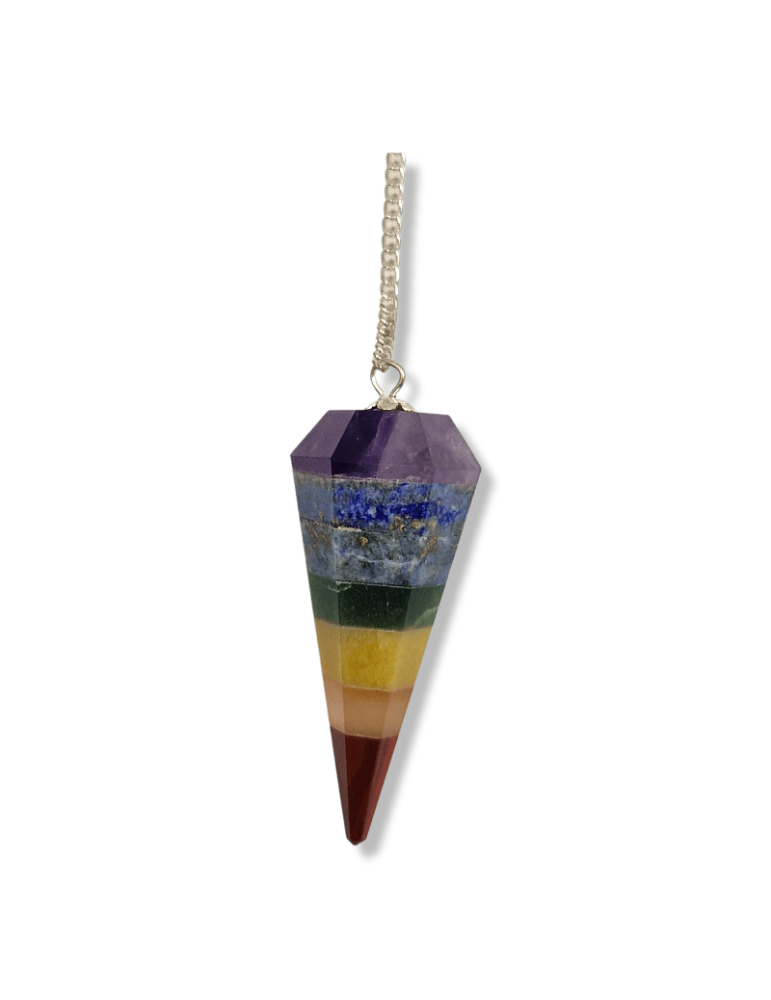 ✨ Pendule Prismatica facette – 7 Chakras