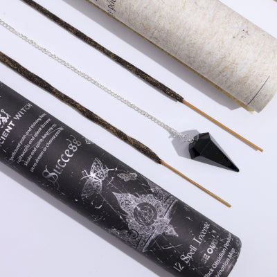 Tube Encens sortilège – Succès – Pendule Obsidienne Noire
