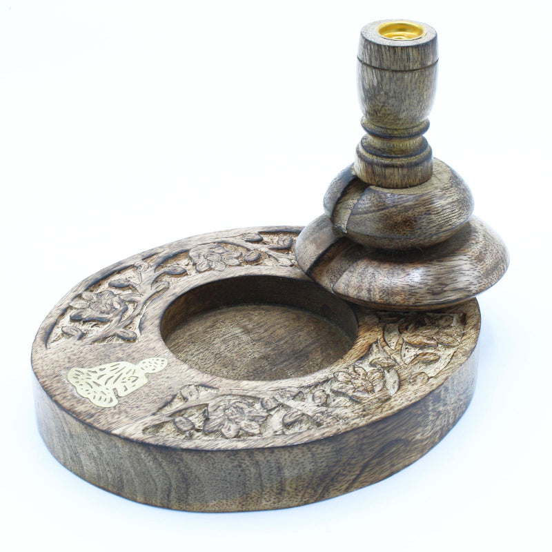💫 Brûleur à Encens à Reflux Bouddha en Bois de Manguier