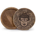 Boîte Ronde Grande 17,5x7,5 cm - Visage de Bouddha Noir