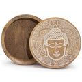 Boîte Ronde Grande 17,5x7,5 cm - Visage de Bouddha Blanc