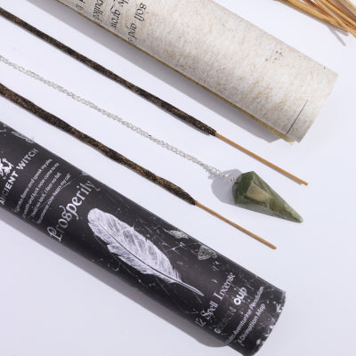 Tube Encens sortilège  – Prospérité – Pendule Aventurine